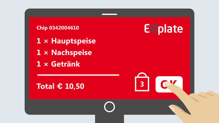 Auf Basis der RFID-Technik bezahlen die Gäste Speisen und Getränke automatisch. Kein zeitraubendes Warten an den Kassen mehr, hohe Zuverlässigkeit und effiziente Abläufe bringen Vorteile für Gäste und Unternehmen – sicher – einfach – intelligent.  | © Dussmann